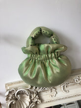Load image into Gallery viewer, SAMPLE - Mini Green Lurex Scallop Handle Bag
