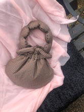 Load image into Gallery viewer, Brown Gingham Scallop Handle Bag
