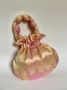 Champagne Pink Silk Scallop Handle Bag